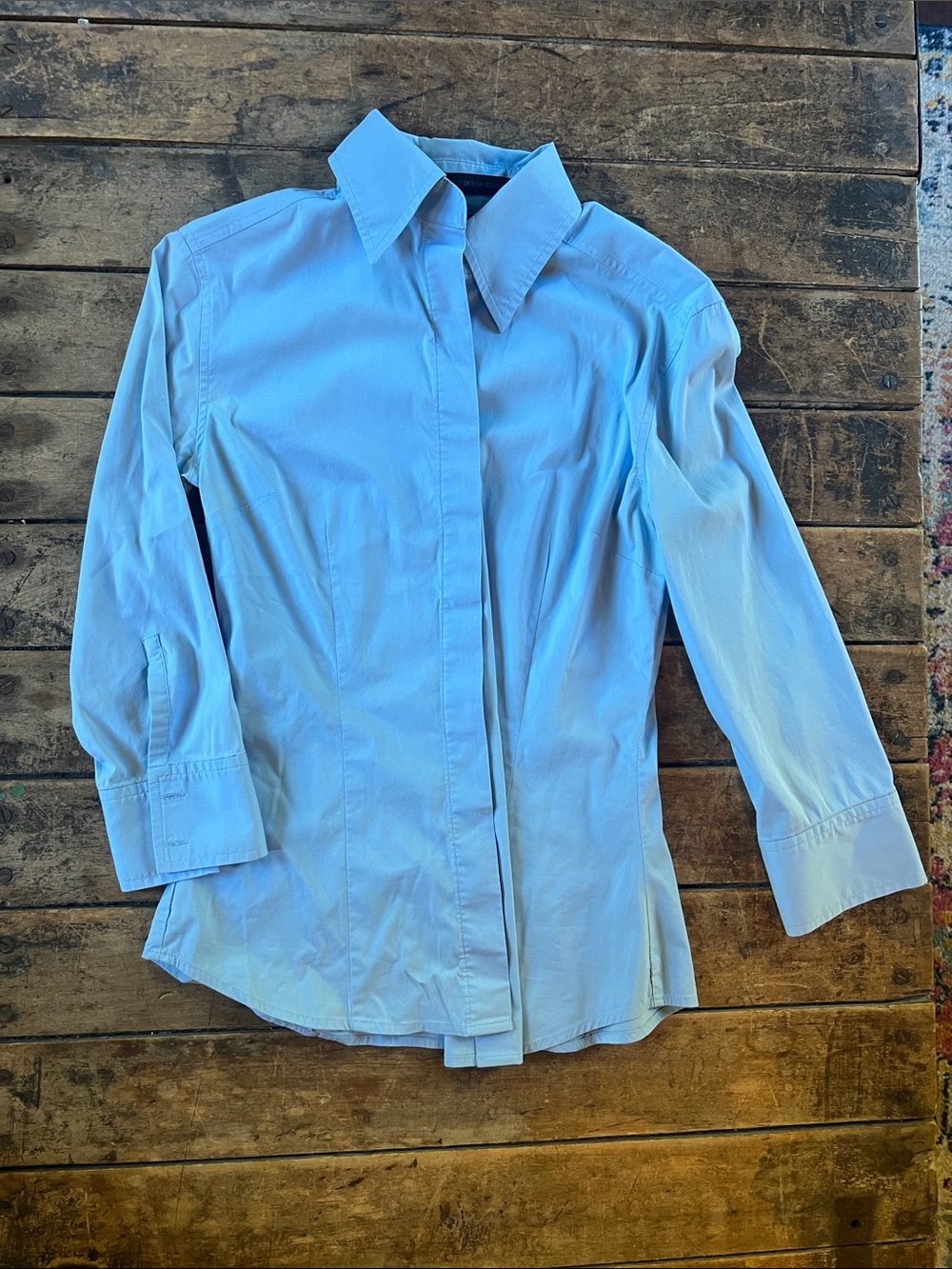 Express Girls' Pale Blue Button-Down Shirt- xs
